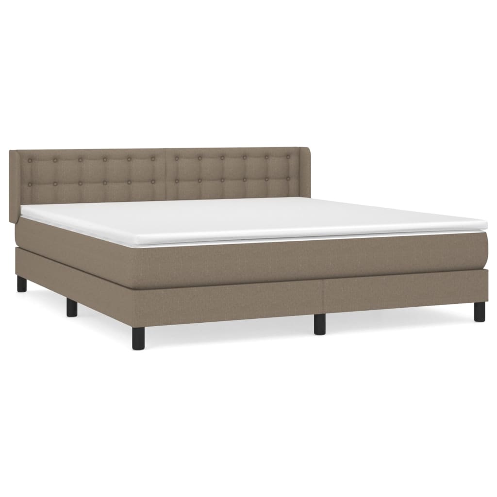 Boxspringbett mit Matratze Taupe 180x200 cm Stoff