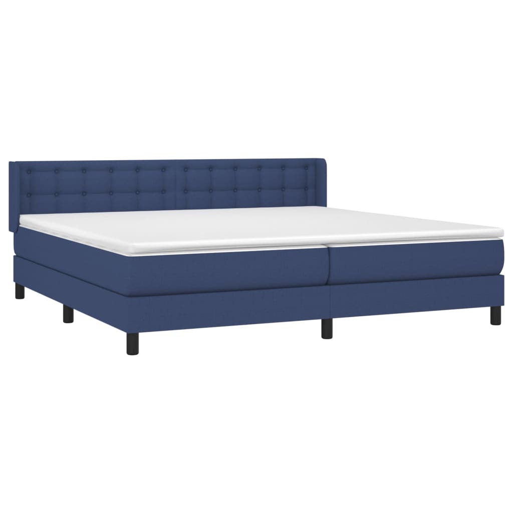 Boxspringbett mit Matratze Blau 200x200 cm Stoff