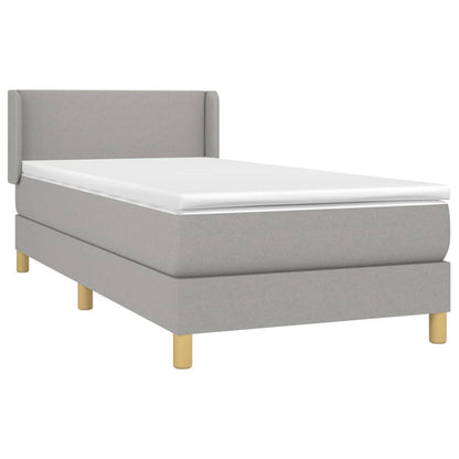 Boxspringbett mit Matratze Hellgrau 80x200 cm Stoff