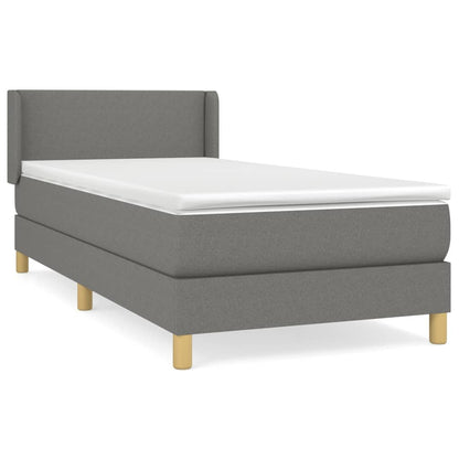 Boxspringbett mit Matratze Dunkelgrau 80x200 cm Stoff