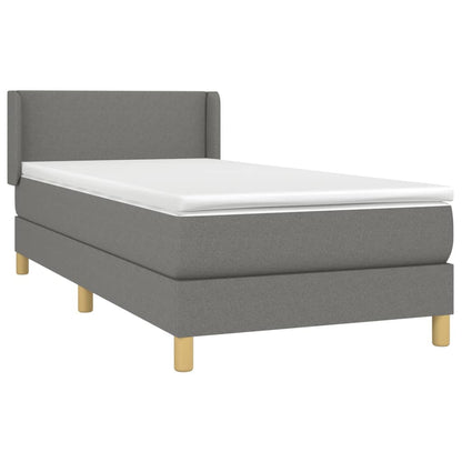 Boxspringbett mit Matratze Dunkelgrau 80x200 cm Stoff