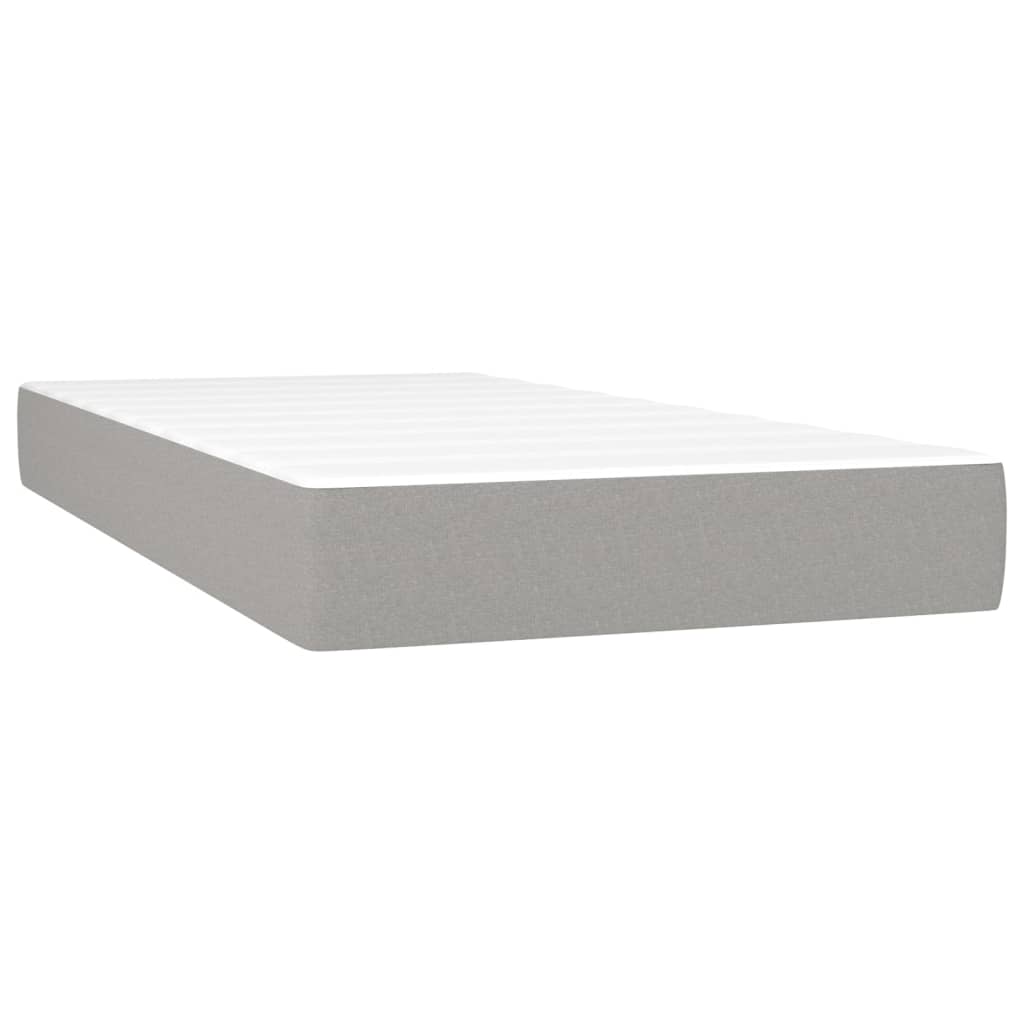 Boxspringbett mit Matratze Hellgrau 90x190 cm Stoff