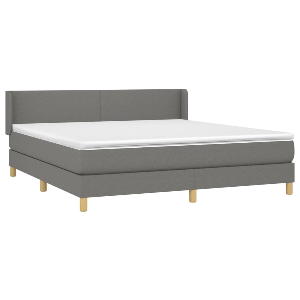 Boxspringbett mit Matratze Dunkelgrau 160x200 cm Stoff