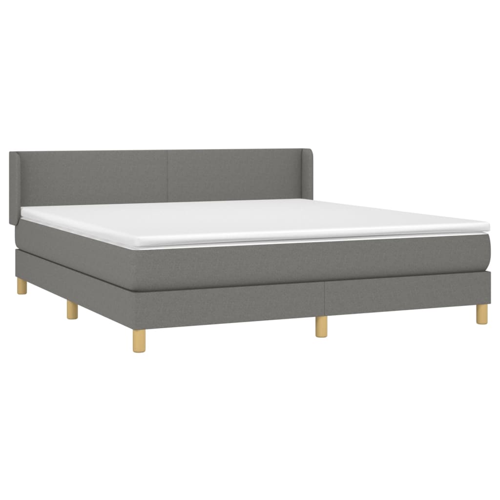 Boxspringbett mit Matratze Dunkelgrau 180x200 cm Stoff