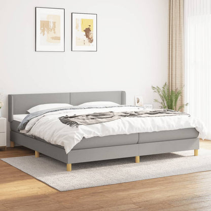 Boxspringbett mit Matratze Hellgrau 200x200 cm Stoff