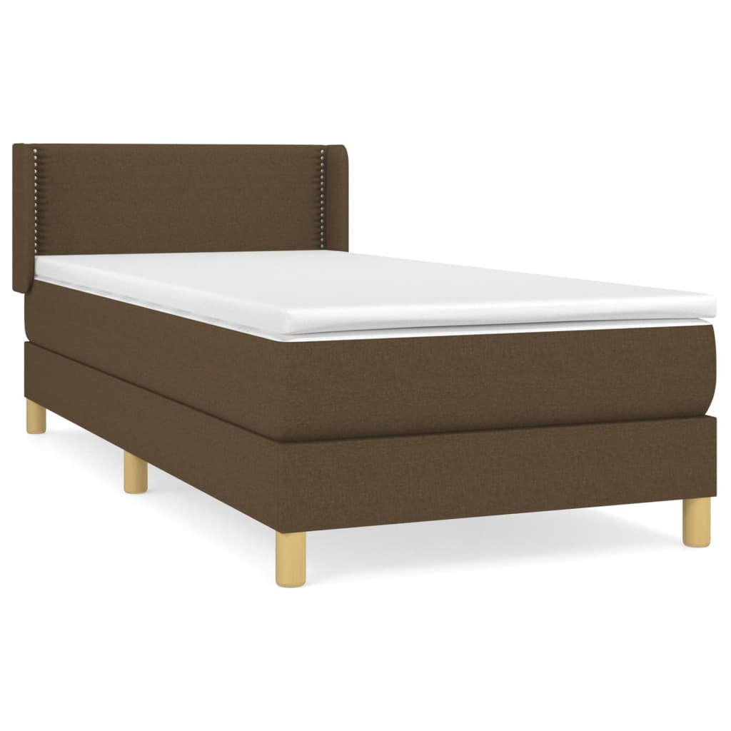 Boxspringbett mit Matratze Dunkelbraun 80x200 cm Stoff