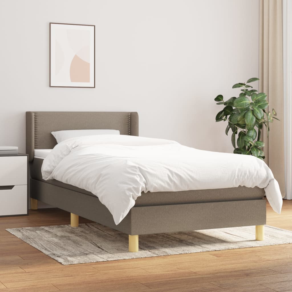 Boxspringbett mit Matratze Taupe 90x190 cm Stoff