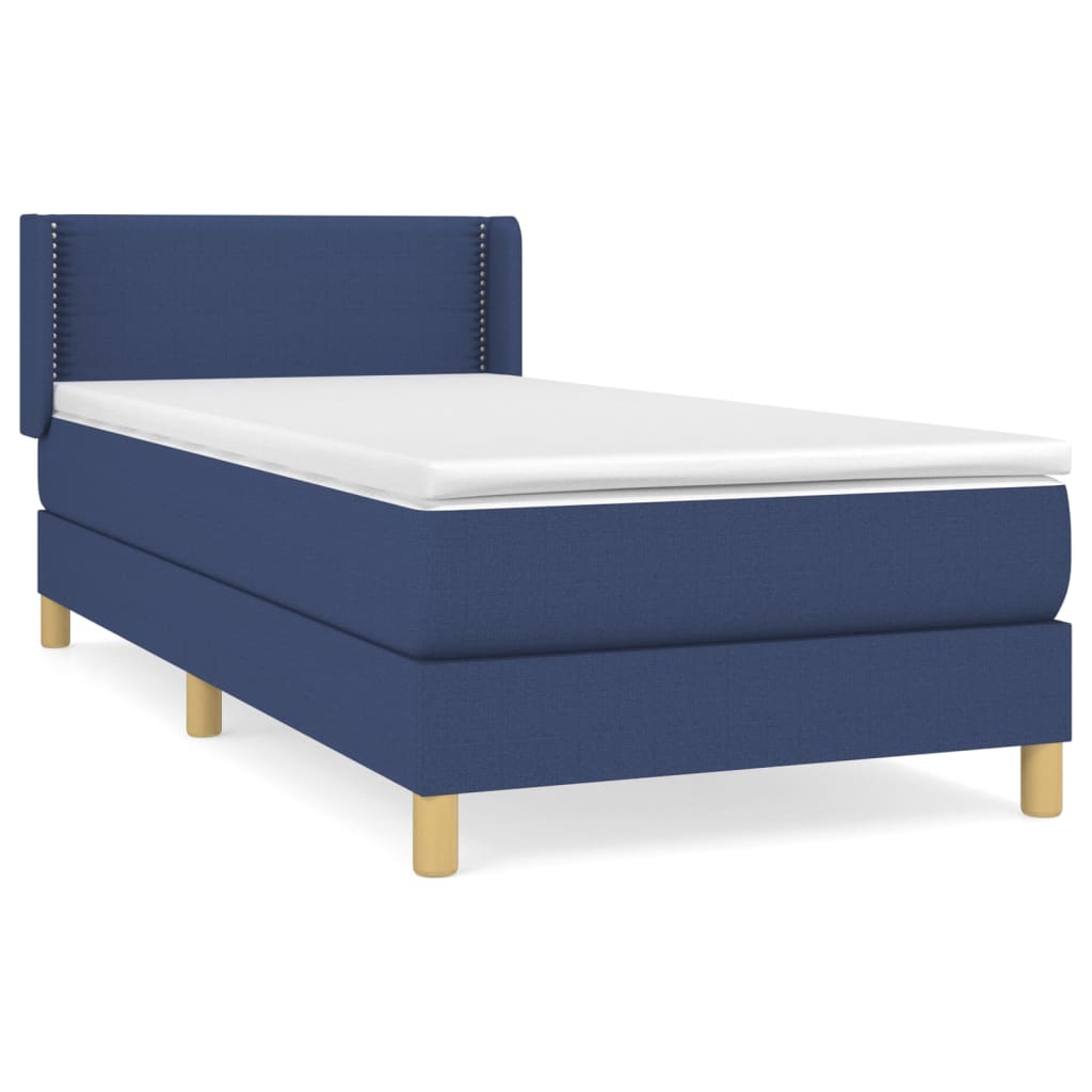 Boxspringbett mit Matratze Blau 90x190 cm Stoff