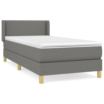 Boxspringbett mit Matratze Dunkelgrau 90x200 cm Stoff