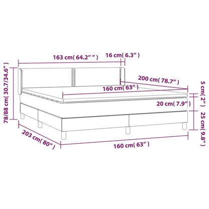 Boxspringbett mit Matratze Creme 160x200 cm Stoff