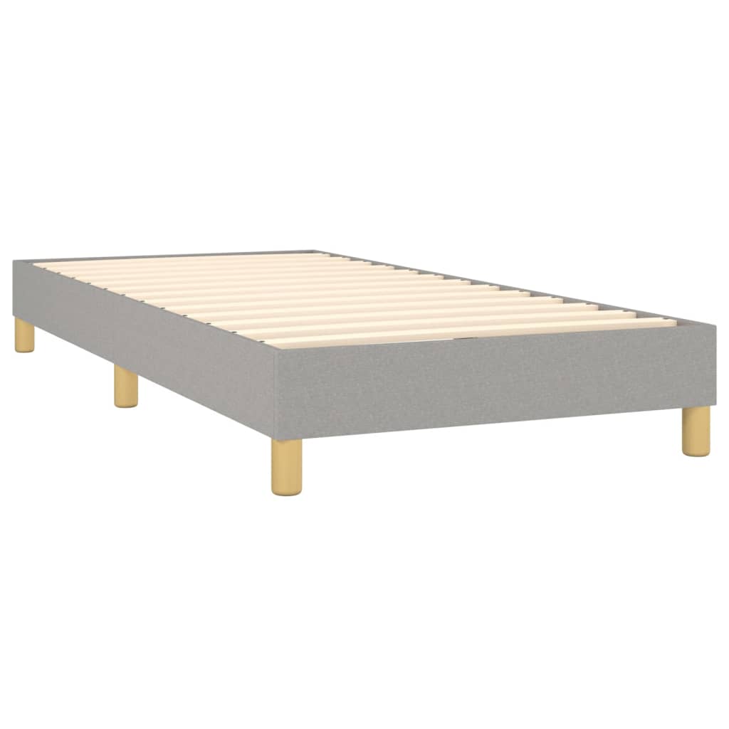 Boxspringbett mit Matratze Hellgrau 80x200 cm Stoff