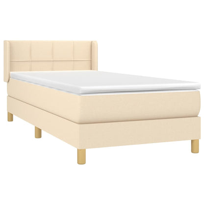 Boxspringbett mit Matratze Creme 90x200 cm Stoff