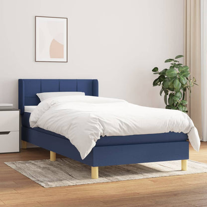 Boxspringbett mit Matratze Blau 100x200 cm Stoff