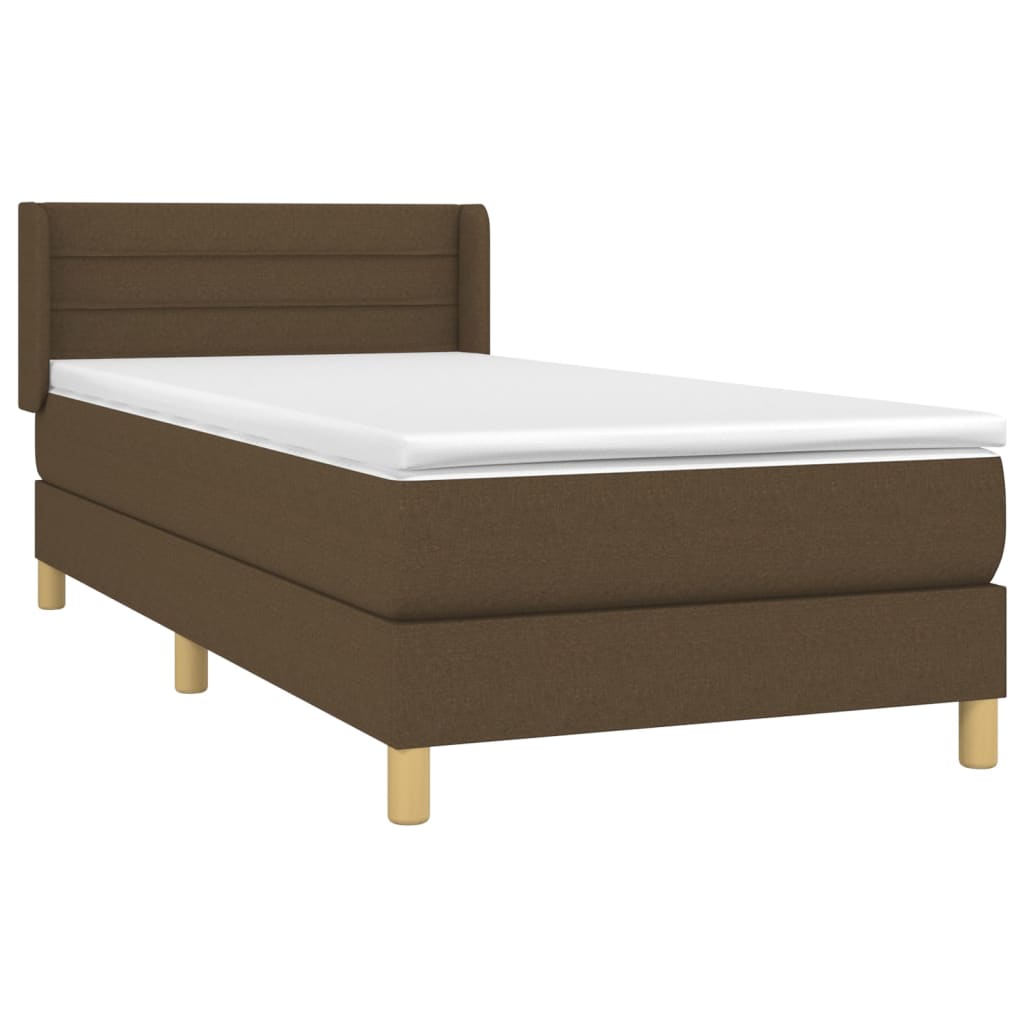 Boxspringbett mit Matratze Dunkelbraun 80x200 cm Stoff