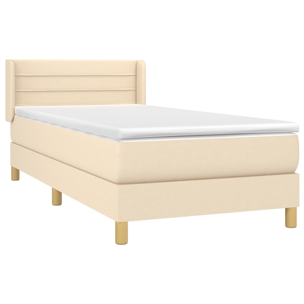 Boxspringbett mit Matratze Creme 80x200 cm Stoff