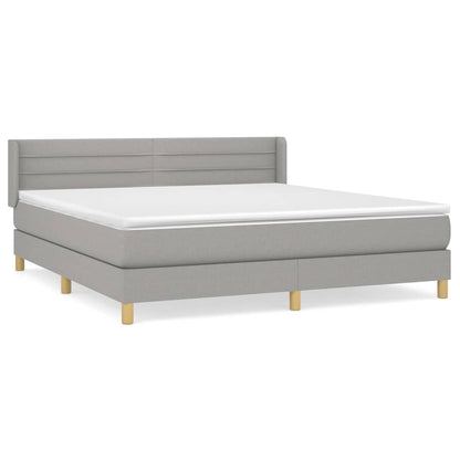 Boxspringbett mit Matratze Hellgrau 160x200 cm Stoff