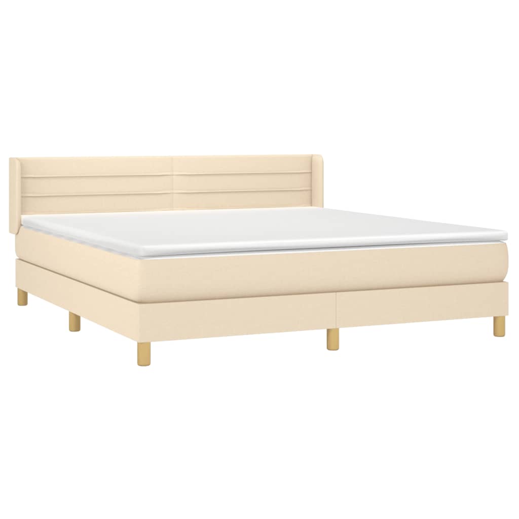 Boxspringbett mit Matratze Creme 160x200 cm Stoff