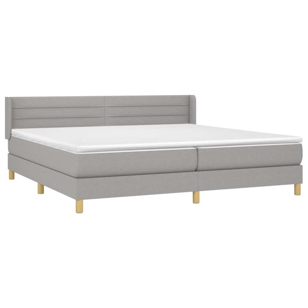 Boxspringbett mit Matratze Hellgrau 200x200 cm Stoff