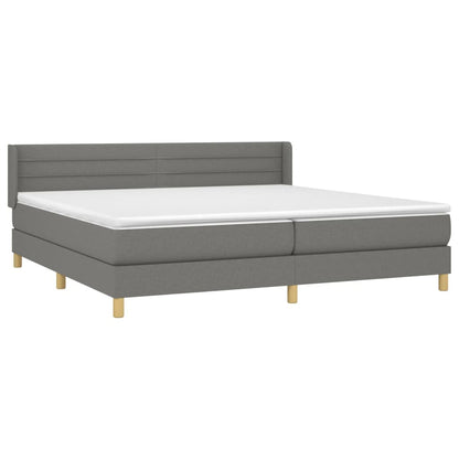 Boxspringbett mit Matratze Dunkelgrau 200x200 cm Stoff