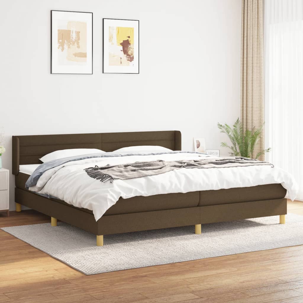 Boxspringbett mit Matratze Dunkelbraun 200x200 cm Stoff