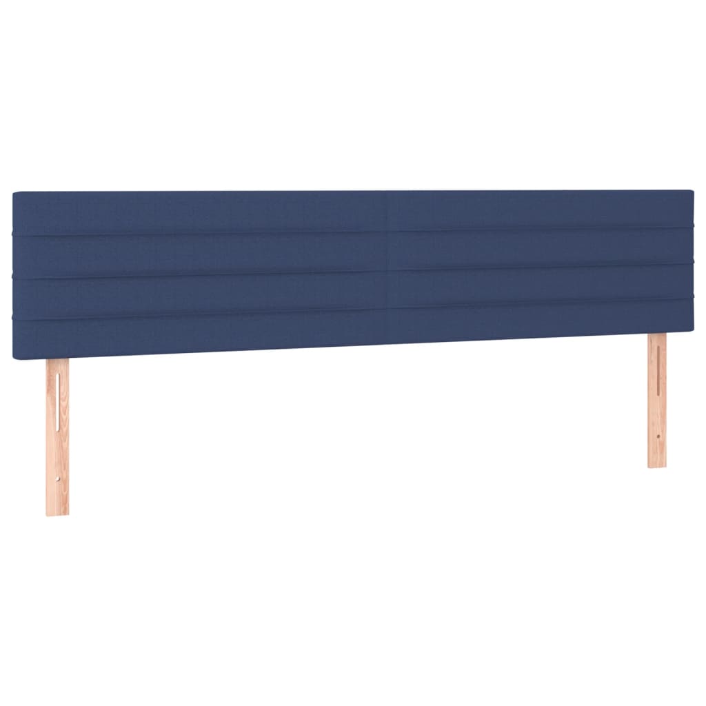 Boxspringbett mit Matratze Blau 200x200 cm Stoff