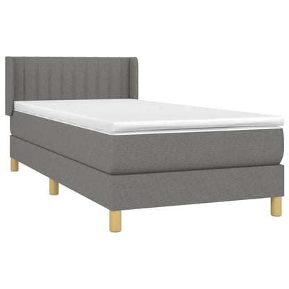 Boxspringbett mit Matratze Dunkelgrau 90x190 cm Stoff