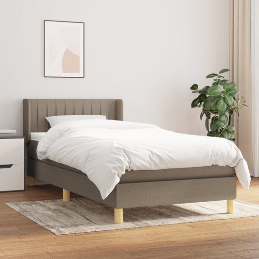 Boxspringbett mit Matratze Taupe 100x200 cm Stoff