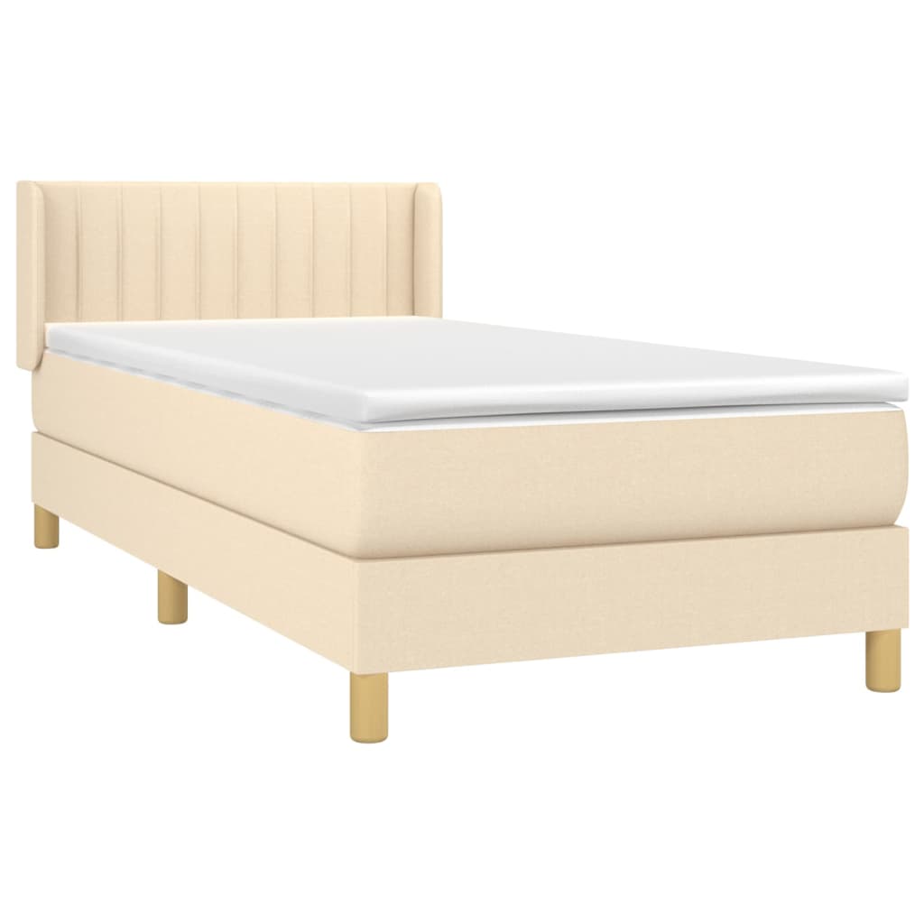 Boxspringbett mit Matratze Creme 100x200 cm Stoff