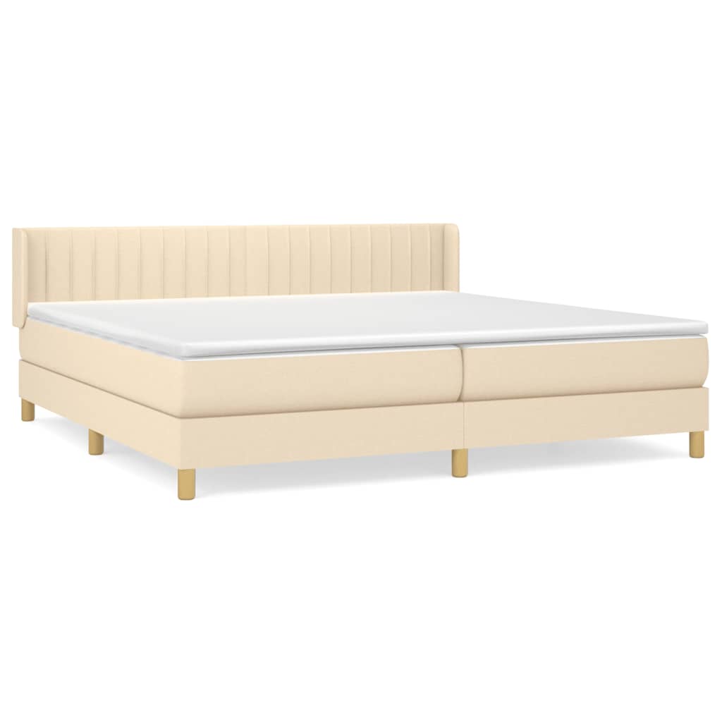 Boxspringbett mit Matratze Creme 200x200 cm Stoff