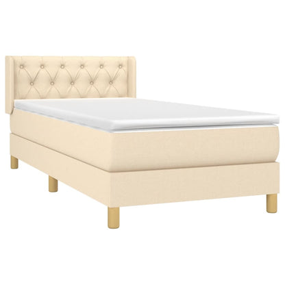 Boxspringbett mit Matratze Creme 80x200 cm Stoff