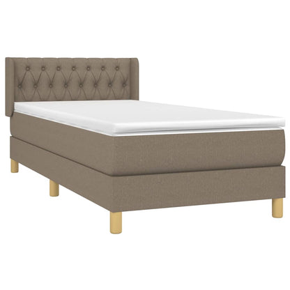 Boxspringbett mit Matratze Taupe 90x200 cm Stoff