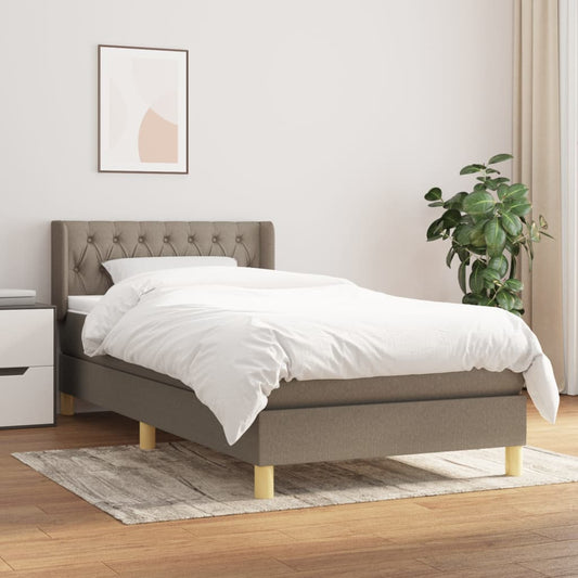 Boxspringbett mit Matratze Taupe 90x200 cm Stoff