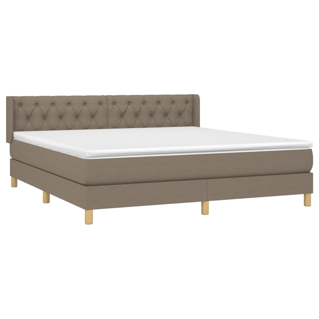 Boxspringbett mit Matratze Taupe 160x200 cm Stoff