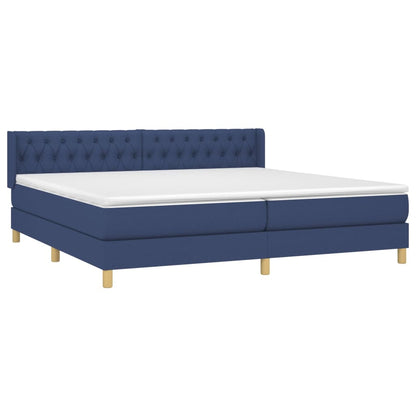 Boxspringbett mit Matratze Blau 200x200 cm Stoff