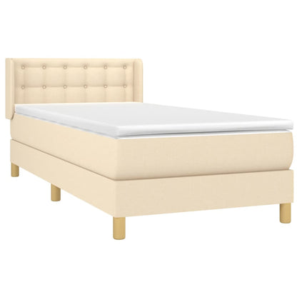 Boxspringbett mit Matratze Creme 80x200 cm Stoff