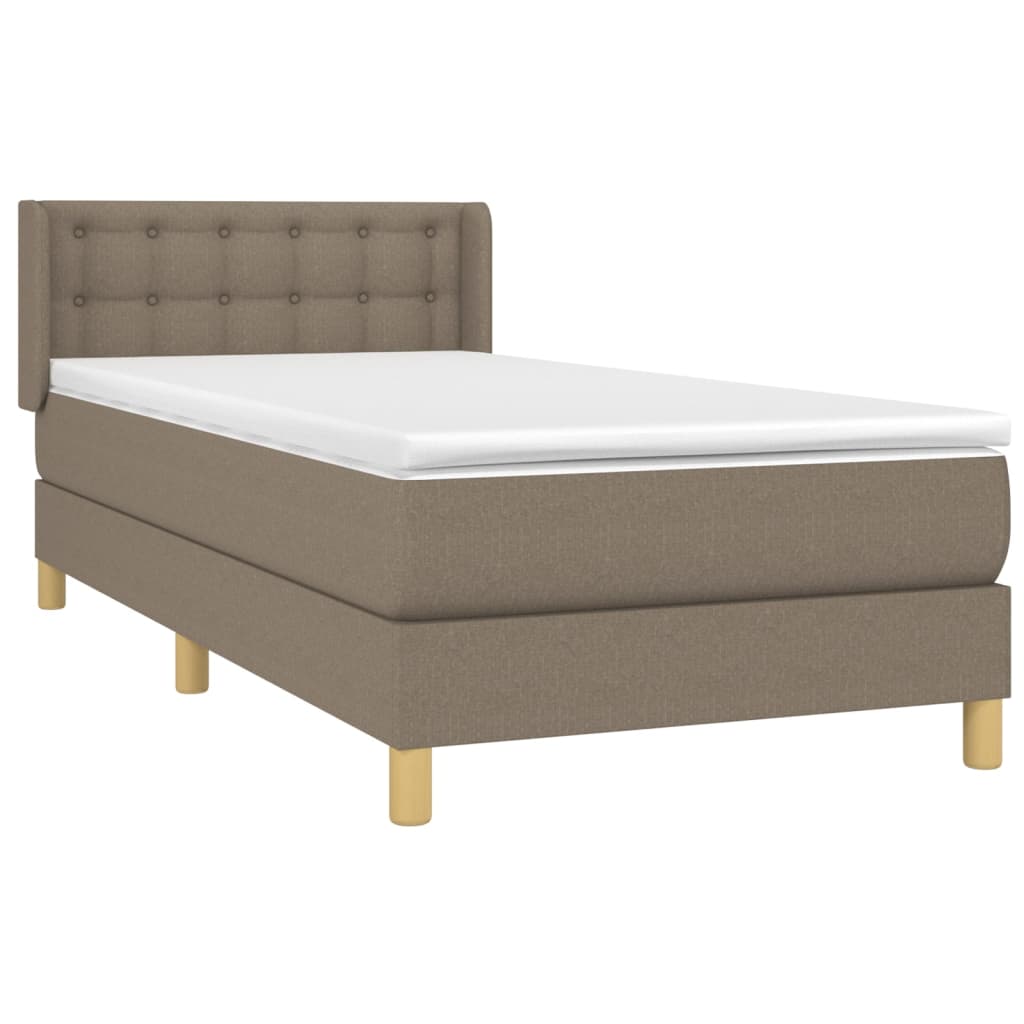 Boxspringbett mit Matratze Taupe 90x190 cm Stoff