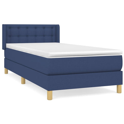 Boxspringbett mit Matratze Blau 90x190 cm Stoff