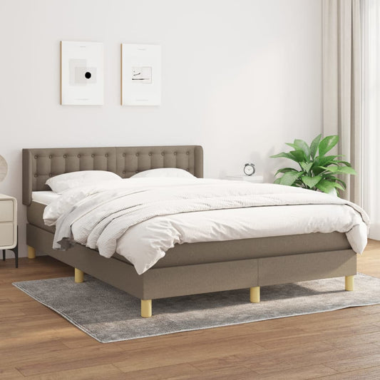 Boxspringbett mit Matratze Taupe 140x200 cm Stoff