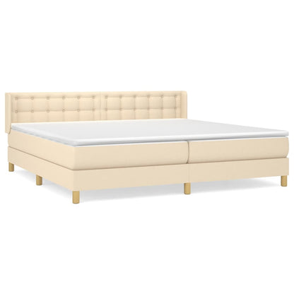 Boxspringbett mit Matratze Creme 160x200 cm Stoff