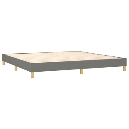 Boxspringbett mit Matratze Dunkelgrau 200x200 cm Stoff