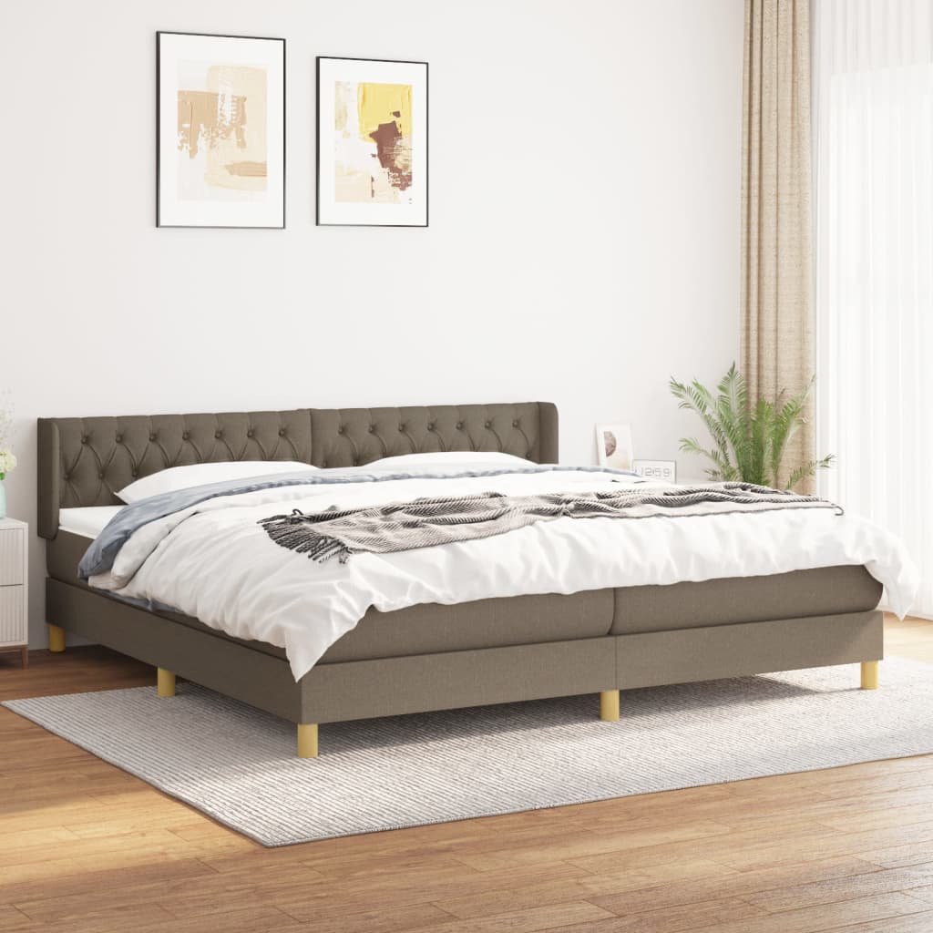 Boxspringbett mit Matratze Taupe 200x200 cm Stoff