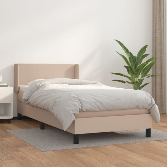 Boxspringbett mit Matratze Cappuccino-Braun 80x200cm Kunstleder