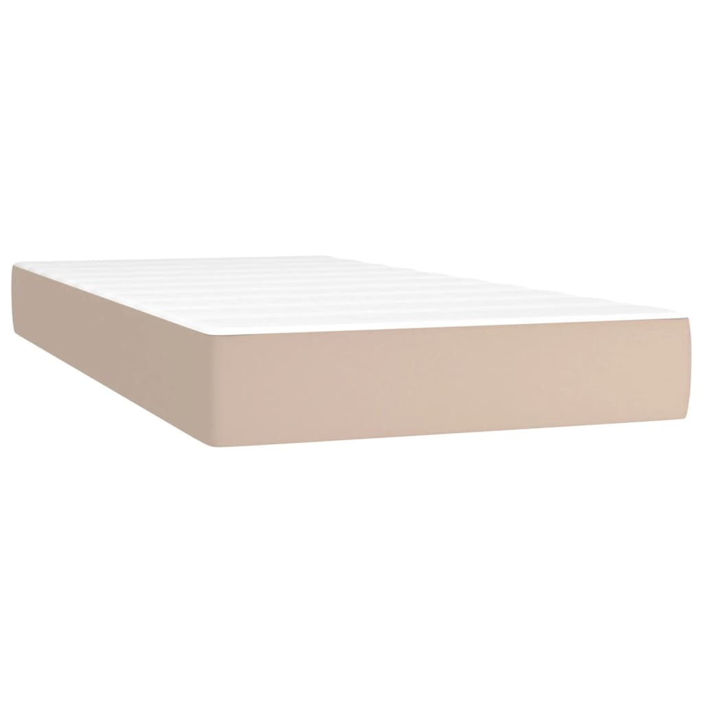 Boxspringbett mit Matratze Cappuccino-Braun 90x190cm Kunstleder