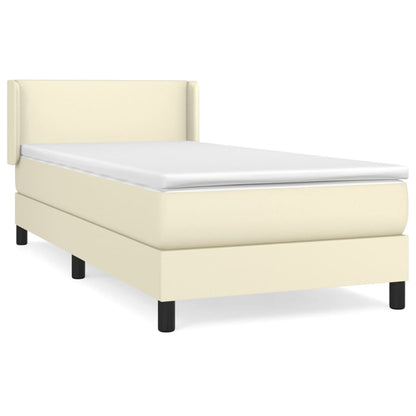 Boxspringbett mit Matratze Creme 100x200 cm Kunstleder