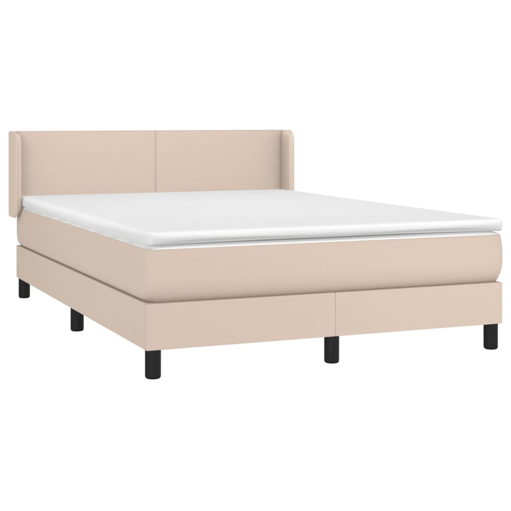 Boxspringbett Matratze Cappuccino-Braun 140x200cm Kunstleder