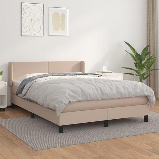 Boxspringbett Matratze Cappuccino-Braun 140x200cm Kunstleder