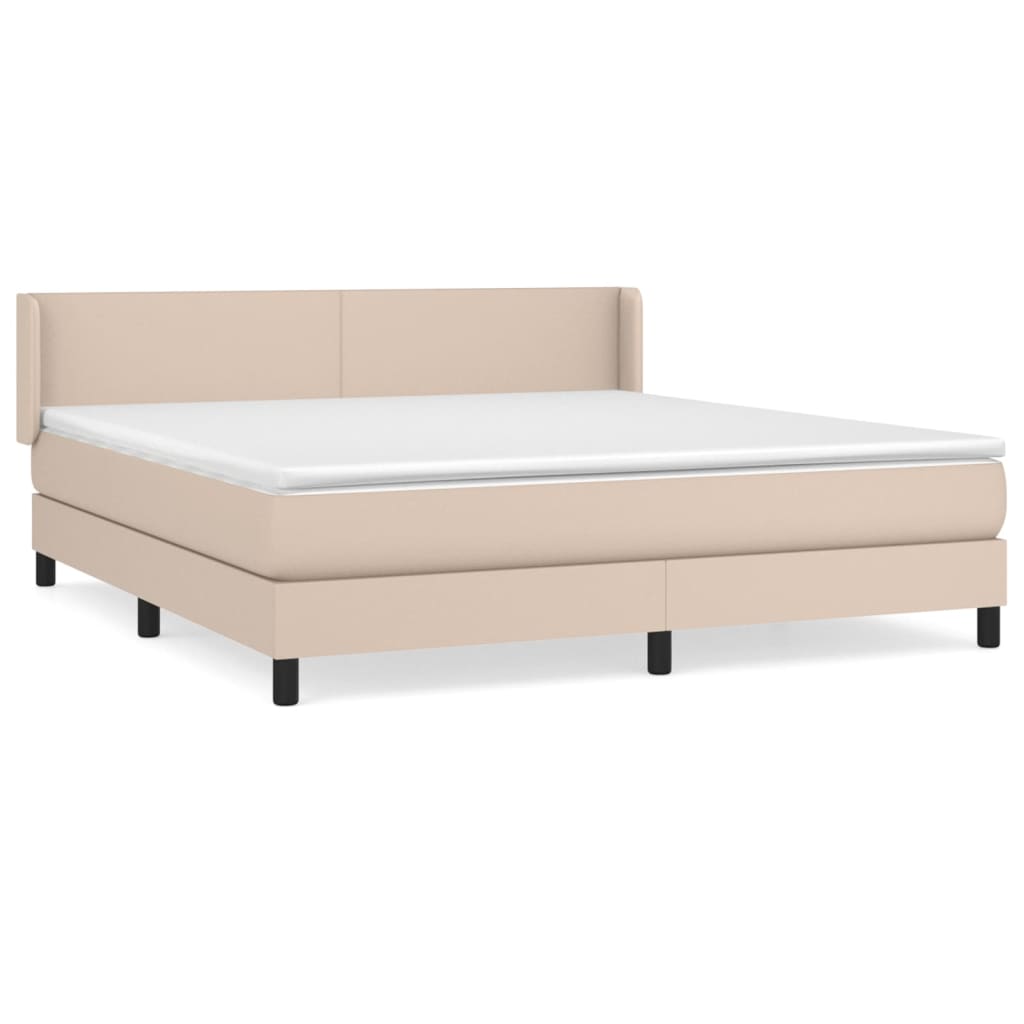 Boxspringbett Matratze Cappuccino-Braun 160x200 cm Kunstleder