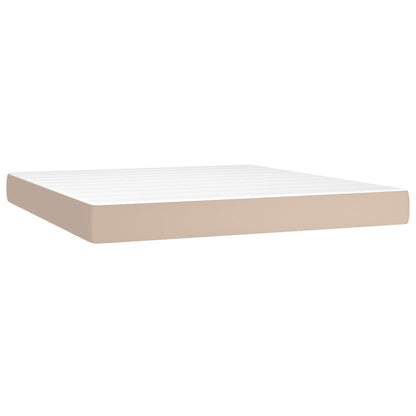 Boxspringbett Matratze Cappuccino-Braun 160x200 cm Kunstleder