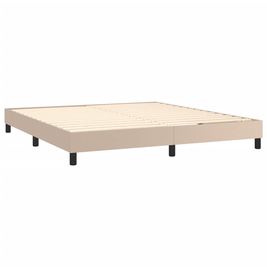 Boxspringbett Matratze Cappuccino-Braun 180x200 cm Kunstleder