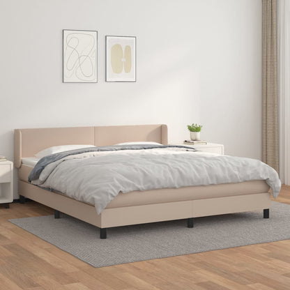 Boxspringbett Matratze Cappuccino-Braun 180x200 cm Kunstleder